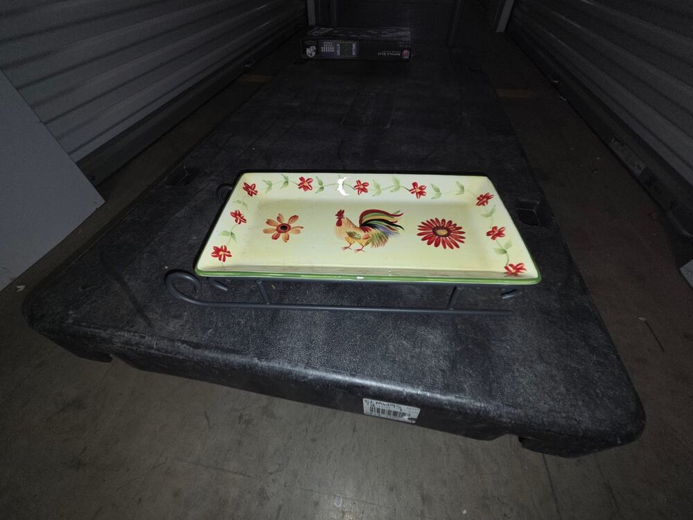 PFALTZGRAFF Daybreak tidbit tray with rack Rooster scene